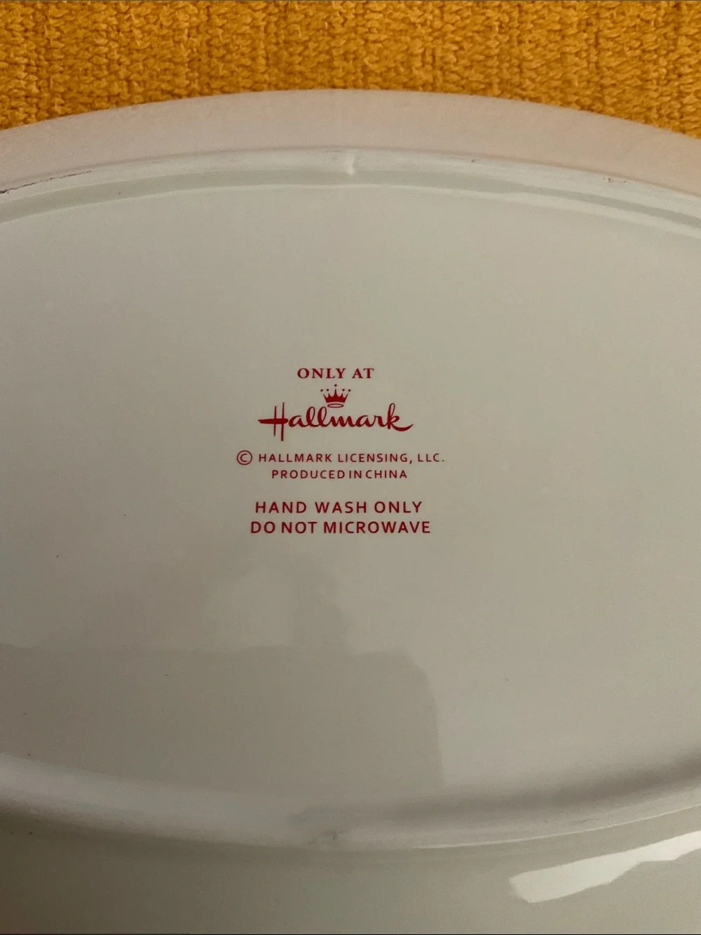 Hallmark White Christmas Tree & Snowflakes Embossed Oval Serving Platter